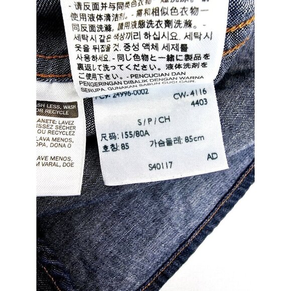 Levi's Classic Size Small Women Blue Pearl Snap Logo Tag Long Sleeve Denim Shirt - Picture 12 of 13